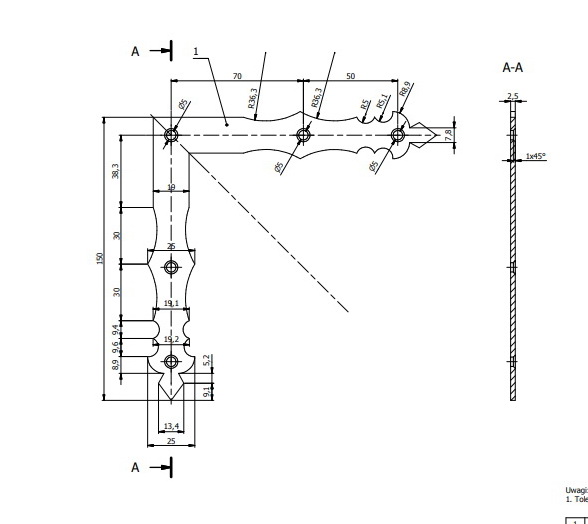 Уголок монтажный Domax равносторонний 150x150x25 мм 2,5 мм NAD 1 черный