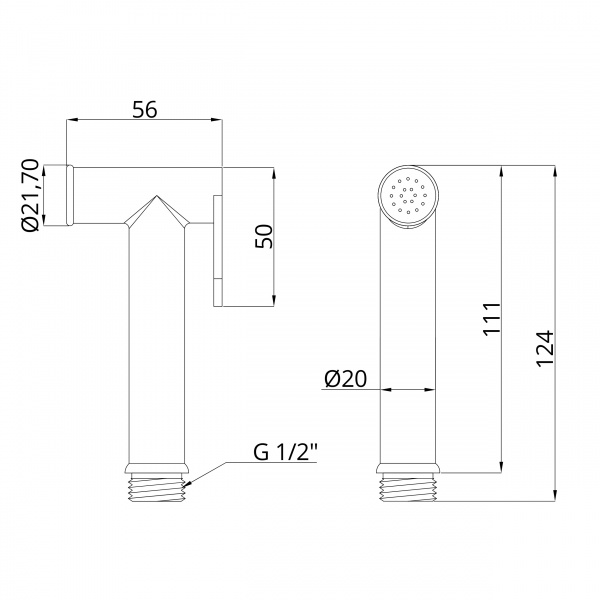Лейка для биде Invena хром BP-BI-O01 