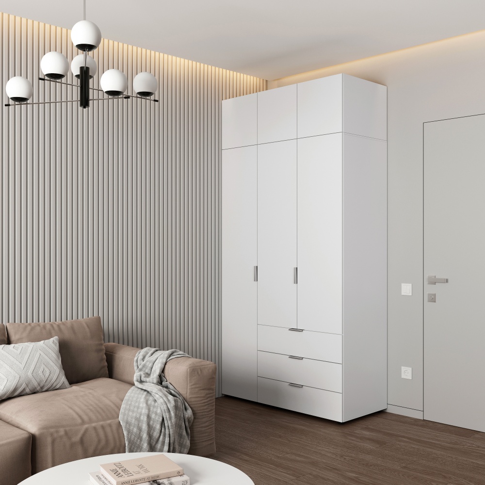 Додатковий сегмент Берегиня Антресоль до шафи Choice 3д3я 400х1200х550 мм німфея альба / німфея альба