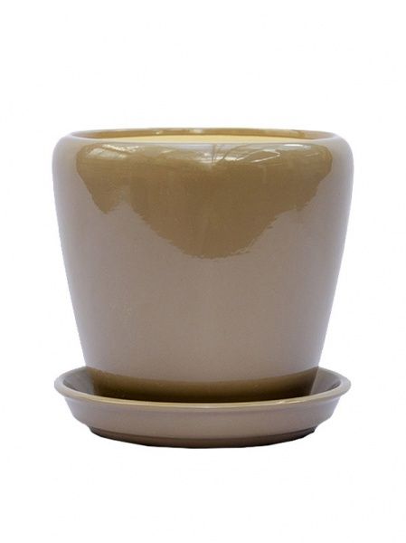 Горшок керамический Грация №1 круглый 10л капучино 