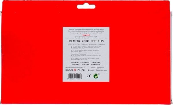 Набір фломастерів дитячих MEGA POINT 10 кольорів 60122002 Bruynzeel