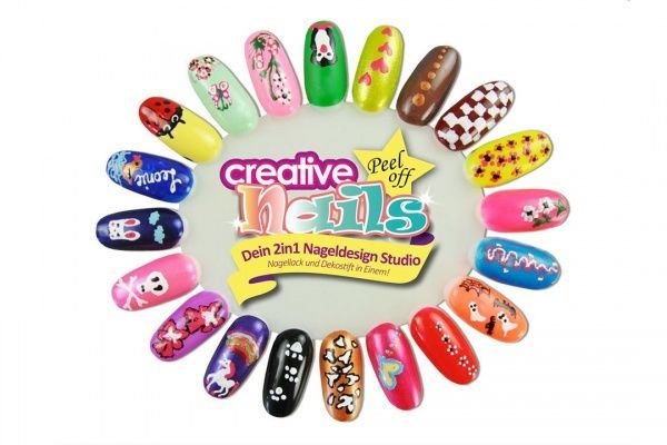 Лак для нігтів Creative Nails малиновий + синій