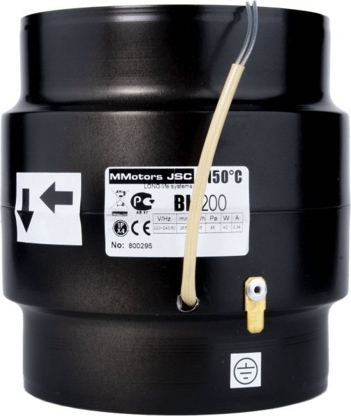 Вентилятор MMotors BK 200 (+150° C) жаростойкий канальный