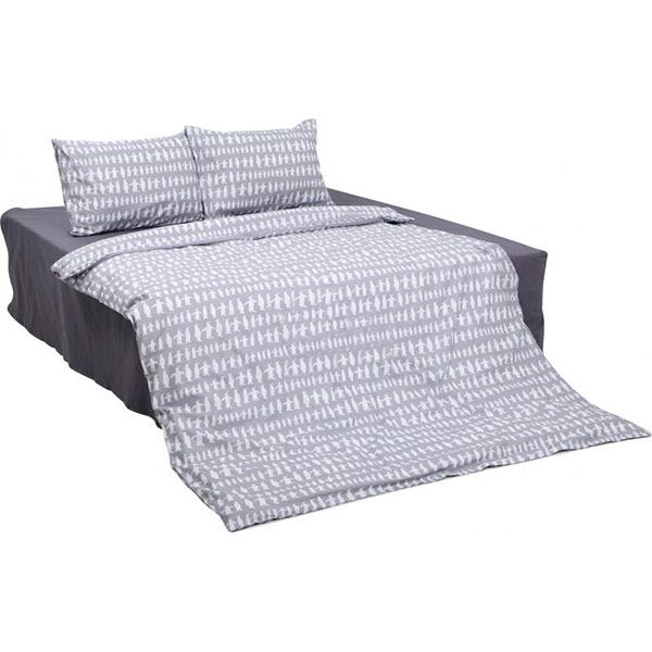 Комплект постільної білизни Аделі 2,0 сірий із білим UP! (Underprice) 