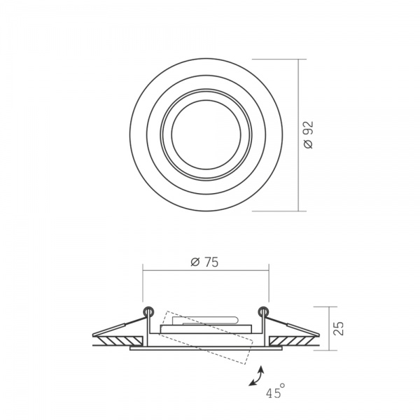 Світильник точковий Videx VL-SPF08R-B GU10 чорний 27141 