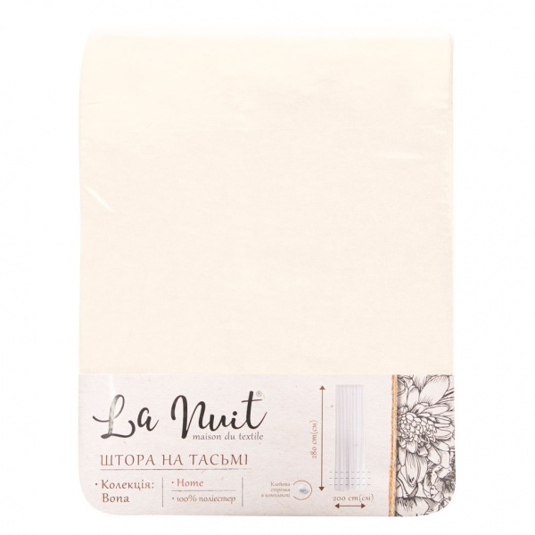 Штора BONA 150х280 кремовий La Nuit