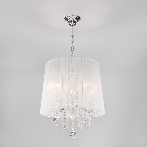 Люстра підвісна Strotskis Amaryllis 5x40 Вт E14 хром/білий 2045/5 