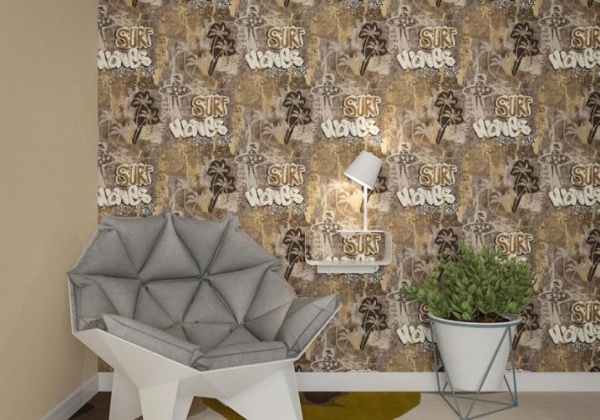 Обои виниловые горячего тиснения Vinil Граффити декор ЭШТ5-1202 1,06x10,05 м 