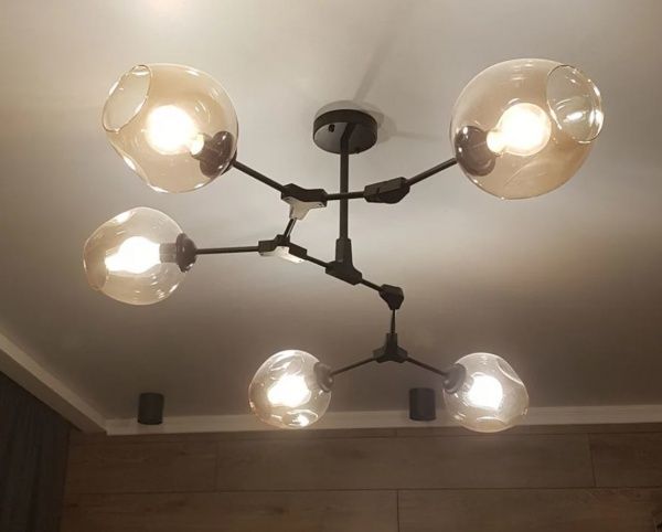 Люстра підвісна Altalusse INL-5111P-05 5x40 Вт E27 чорний/бурштиновий 