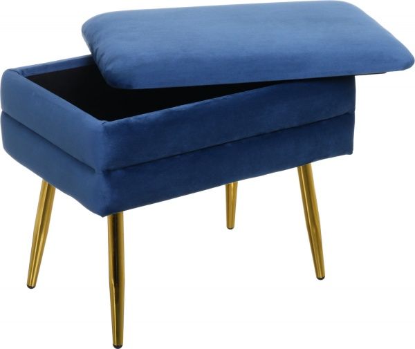 Сундук-пуф Yves 50х34,5х42 см темно-лазурный 