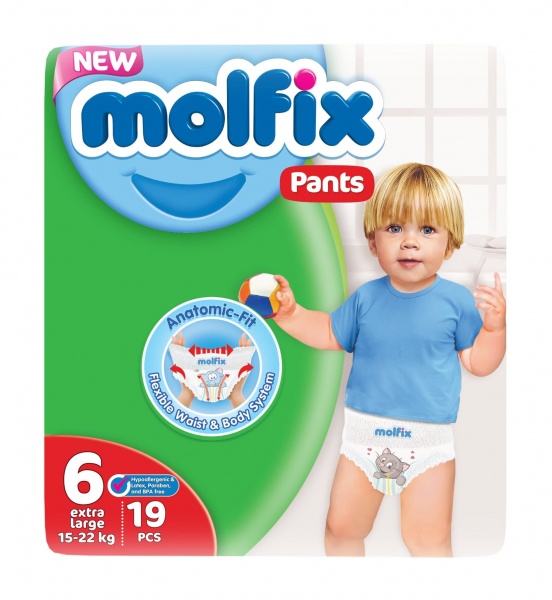 Підгузки-трусики Molfix дитячі 6 (15-22 кг), 19 шт.