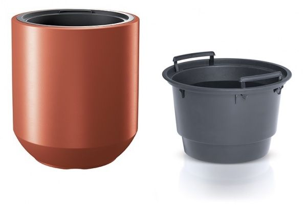 Горщик для квітів Prosperplast Heos 390х440 мм круглий мідний 