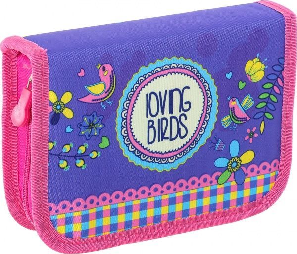 Пенал школьный Цветы 19,5x13x4 см разноцветный