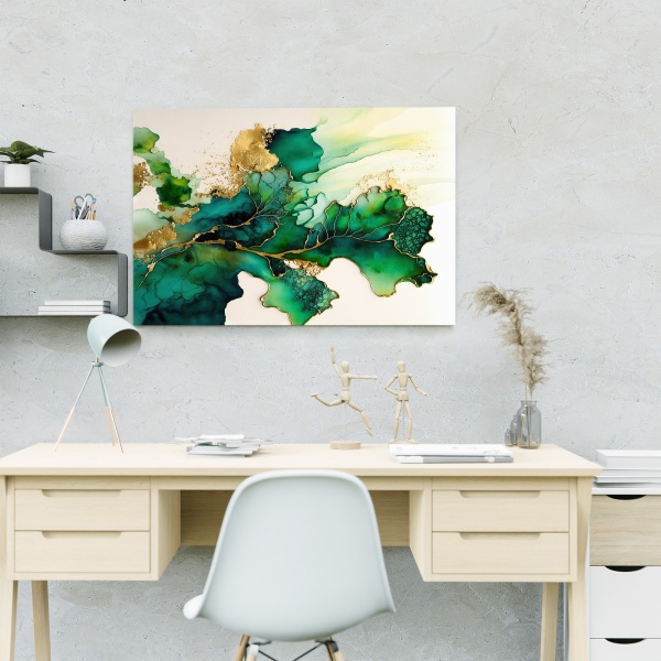 Картина на полотні Зелена фарба 80x110 см WS Holst 2180420239 