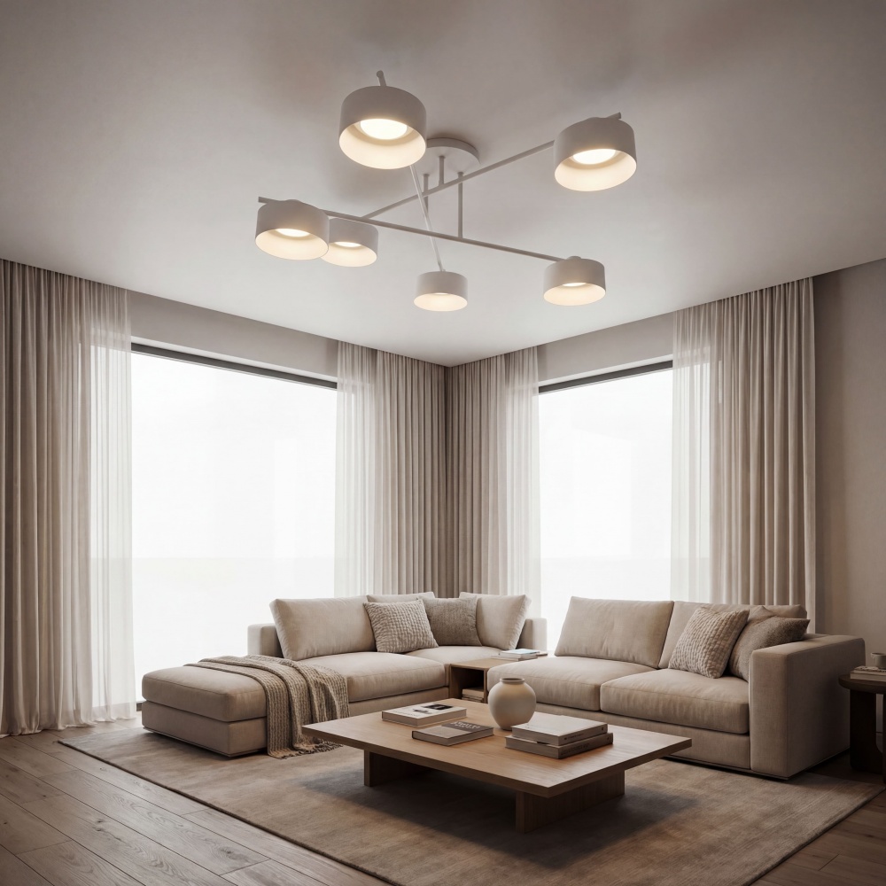 Люстра стельова LIGHT SET DOVIRA 6x12 Вт GX53 білий/димчатий