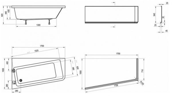 Ванна акриловая Ravak C821000000 R
