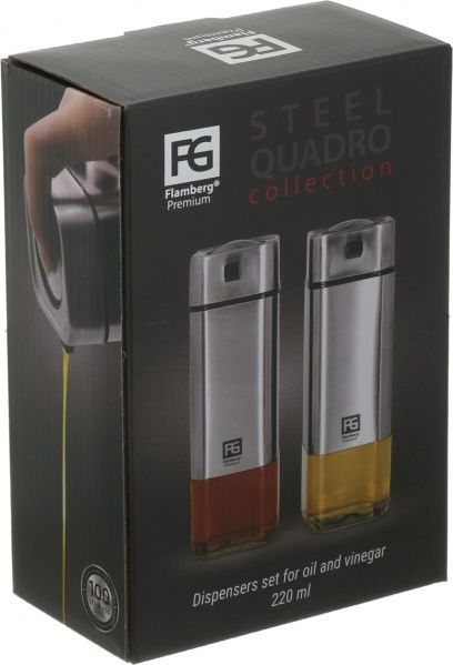 Набор для масла и уксуса Steel Quadro 220 мл Flamberg Premium