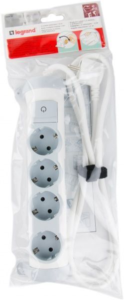 Удлинитель Legrand Comfort с заземлением 4 гн. серый 1,5 м 694626 