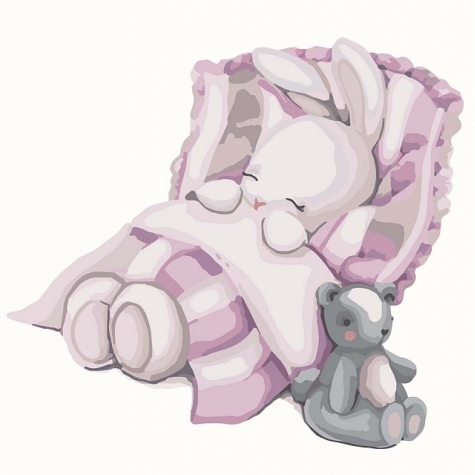 Картина по номерам Спокойной ночи зайка 30x30 см Идейка 