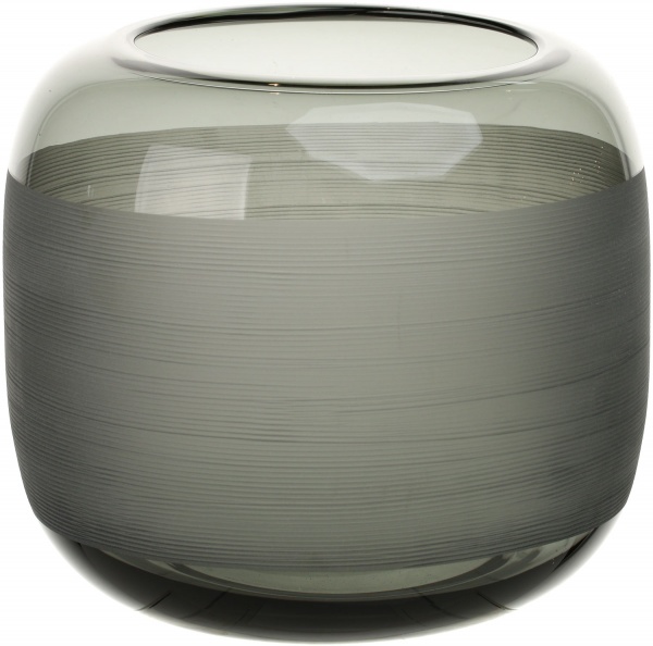 Ваза скляна морозний сірий Luxio d17 h15 см Wrzesniak Glassworks