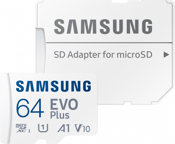 Карта памяти Samsung microSDXC 64 ГБ Class 10 (MB-MC64KA/RU) EVO Plus UHS-I + SD адаптер 