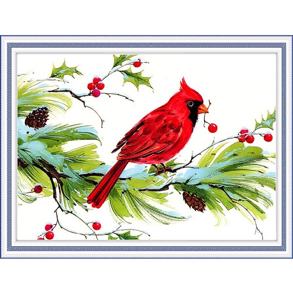 Картина стразами Червоний кардинал 30x40 см 954130 Santi 