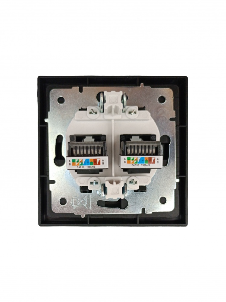 Механізм розетки комп’ютерна подвійна HausMark Juna чорний