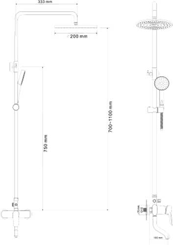 Душевая система RJ Tulip (RSZ081-3)