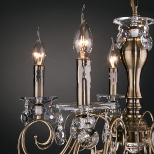 Люстра підвісна Strotskis Ravenna 8x60 Вт E14 антична бронза 10104/8 