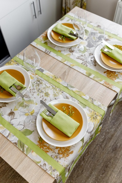 Дорожка (раннер) Цветок зеленый 40x140 см La Nuit 