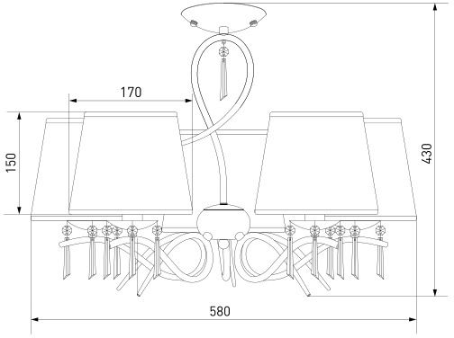 Люстра потолочная Strotskis Morise 5x40 Вт E14 хром 70048/5 
