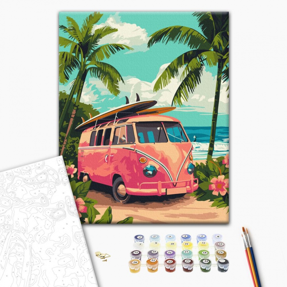 Картина за номерами Відпустка у стилі ретро 40х50 см Brushme