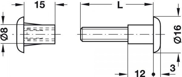 Соединительный винт белый Hafele 4 шт.