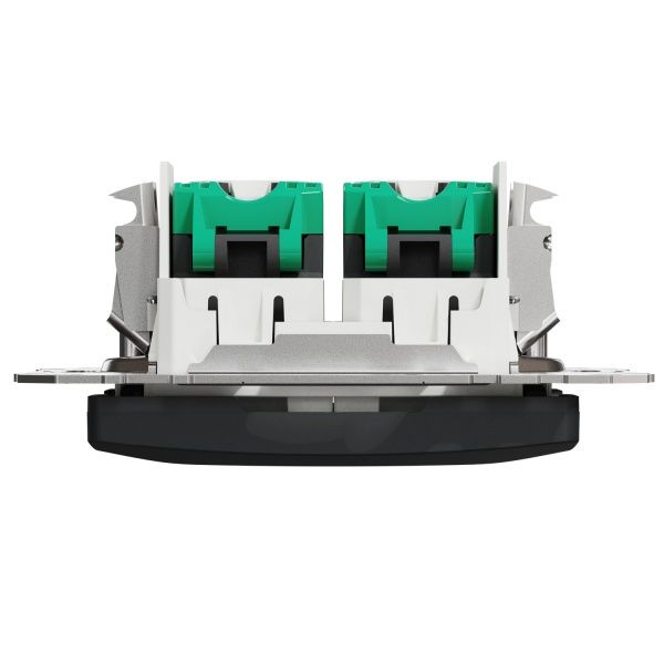 Розетка компьютерная двойная Schneider Electric Sedna Design RJ45 CAT5E UTP черный SDD114452
