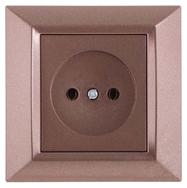 Розетка одинарна Underprice Vesta коричневий металік