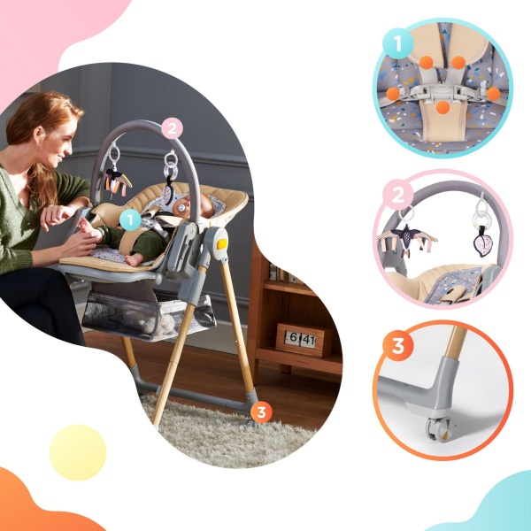 Стульчик для кормления Kinderkraft Lastree Beige Wood (KHLAST00BEGW000)