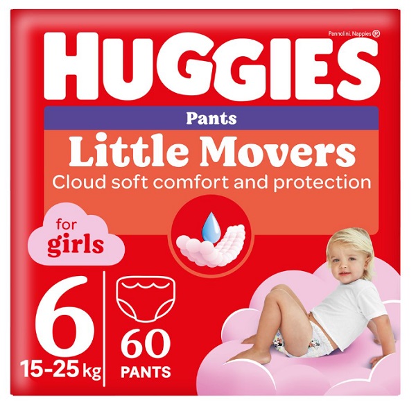 Підгузки-трусики Huggies 6 15-25 кг 60 шт. для дівчаток