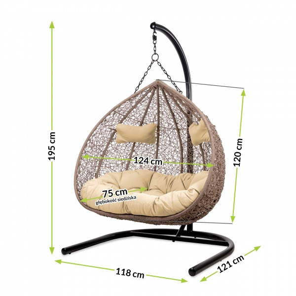 Кресло-кокон Trend с подушкой 124х75х122 см бежевый