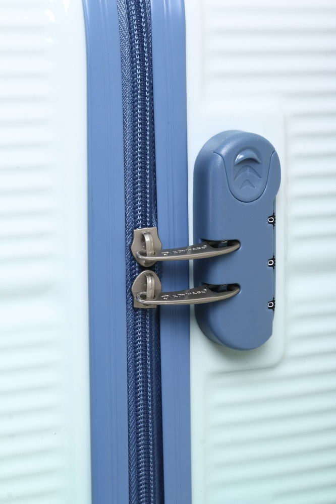 Валіза Compass №XY012 L блакитний із білим 69x47x29 см