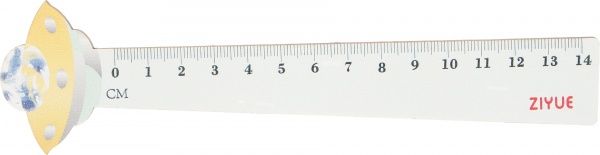 Линейка Космическая тарелка бело-телесного цвета 14 см