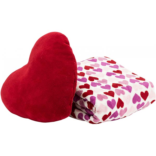 Набір La Nuit Heart Red плед 140x190 см + подушка 35x35 см