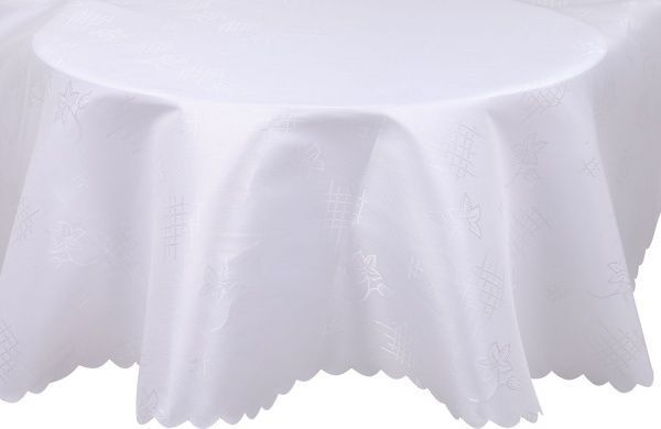 Скатерть Dertsiz овальная 160x220 см белый Karna 