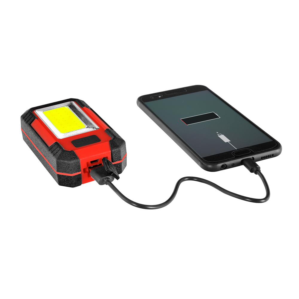 Фонарь аккумуляторный Stark L-1-02 Li LED с функцией PowerBank 500 Lm красный с черным 243000102