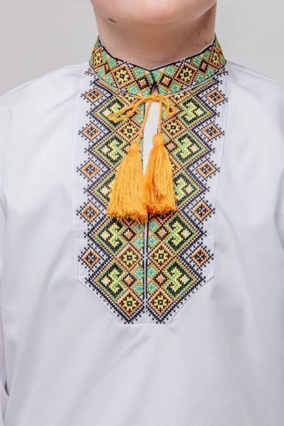 Вышиванка для мальчиков Сварга Октябрь р.92-98 зеленый 