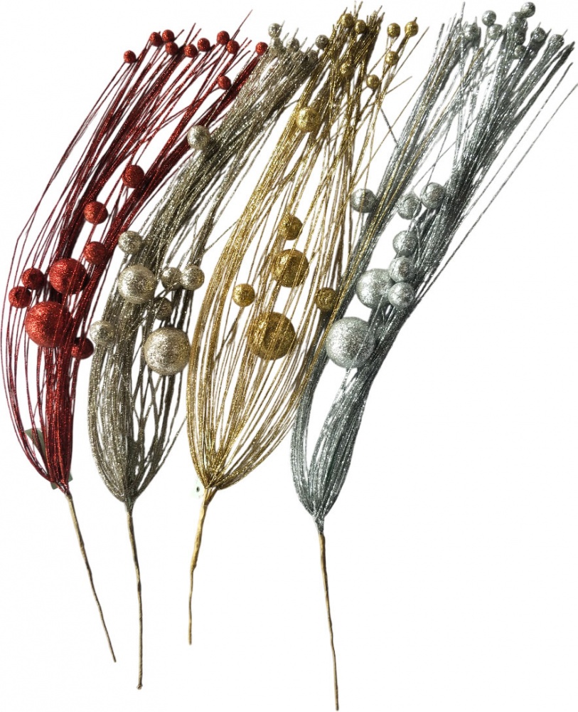 Гілочка декоративна з кульками в асортименті 64 см EPI-E7015