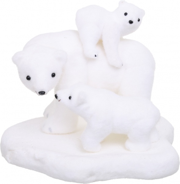 Декорация новогодняя Медвежья семья на катке 27 см EPI-LXC-2513 