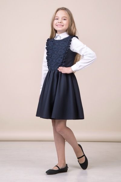 Сарафан шкільний Zironka 40-9007-2 р.134 синій 