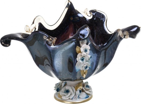 Фруктовниця Murano Ovale Oil 41x32x30 см White cristal