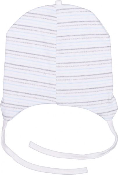 Шапочка детская для мальчика Kraft 211-Т р.44-46 светло-серый/белый/голубой 