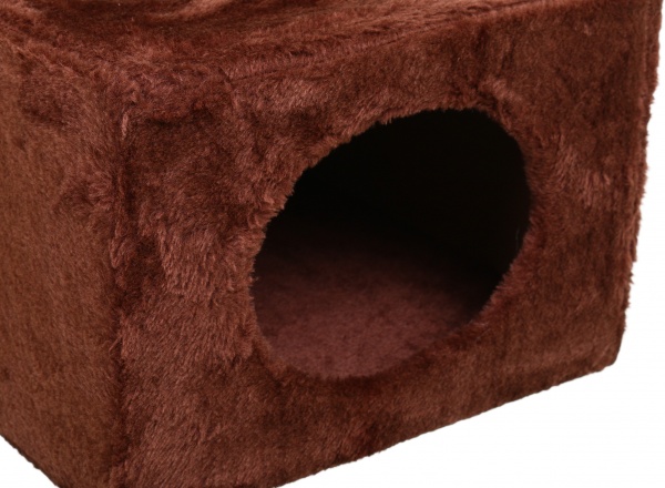 Будинок Koopman для котів з дряпкою та іграшкою 30х30х53 см